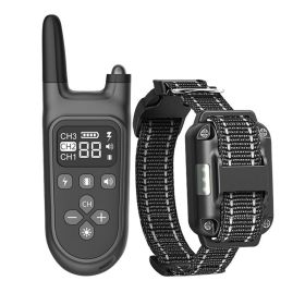 Remote collar reflective bark stopper-trainer