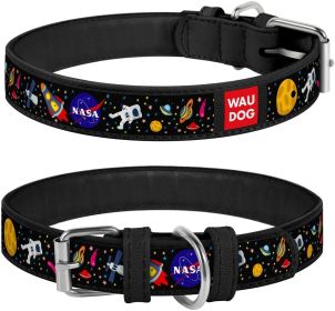Leather Dog Collar NASA 8-11 in Neck x 0.5