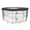VEVOR Dog Playpen, 8 Panels Foldable Meta Exercise Pen w/ Top Cover,