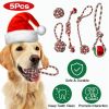 5Pcs Christmas Dog Rope Interactive Chew Toys