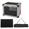 M/L 3-Door Dog Crate with Removable Pad & Metal Frame