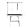 VEVOR Foldable Grooming Table Two Arms w/ Clamp, 46'' Stand for Medi. & Sm Dogs