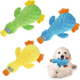 3Pcs Duck-Shaped Dog Plush ChewToy W/ Squeaky Ball Crinkle Paper