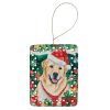 Yellow Labrador Retriever Christmas Porcelain Ornament