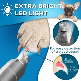 Dog Nail Quiet Grinder w/ LED Light Rechargeable
