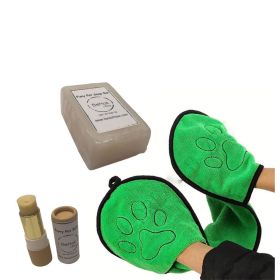 3-Pack Pet Grooming Bundle.Soap Bar + Balm + Towel