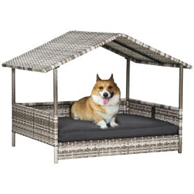 Rattan Covered Dog Bed w/  Water-resistant Cushion