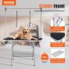 VEVOR Foldable Grooming Table Two Arms w/ Clamp, 46'' Stand for Medi. & Sm Dogs