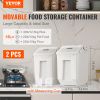 Storage Bin, 2 x 15L Dispenser Bin w/ Attachable Casters & Airtight Lid