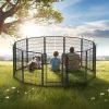 12 Panels Heavy Duty Metal Dog Playpen & Exercise Pen with door,39.37"H