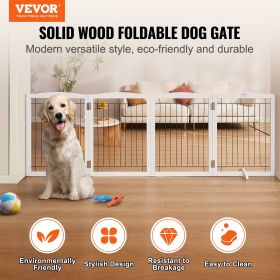 VEVOR Free Standing Dog Gate, 32" H x 96.5" W  4 Panels Foldable