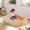 Washable Fluffy Human Dog Bed Soft Blanket & Plump Pillow