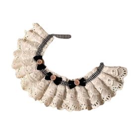 Black Retro Lace Collars Handmade Dog Neckerchief 8.2-11.2"