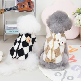 Dog Autumn & winter Cotton padded 22 diamond grid flannelette