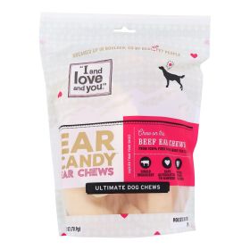I & Love & You Dog Chews - Ear Candy - Beef Ear - Case Of 6