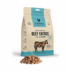 Freeze-Dried Raw Beef Entree Dog Food Mini Nibs, (Size: 14 oz)