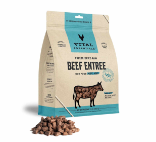 Freeze-Dried Raw Beef Entree Dog Food Mini Nibs, (Size: 25 oz)