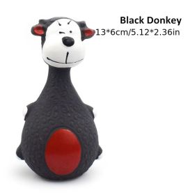 Dog Latex Toy Sound Big Tummy Elephant Cow Cartoon (Color: Black donkey)