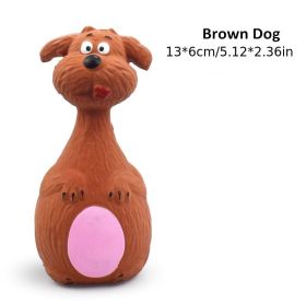 Dog Latex Toy Sound Big Tummy Elephant Cow Cartoon (Color: Brown Dog)