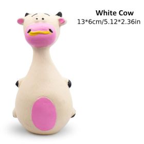 Dog Latex Toy Sound Big Tummy Elephant Cow Cartoon (Color: White Cow)