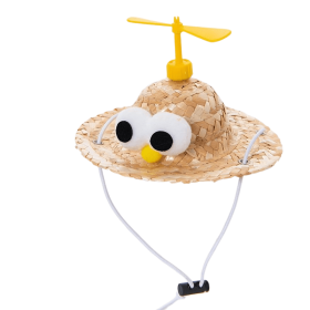Pet Straw Hat Funny Cap for Birthday for Small Pets/Puppy/Cat (Color: yellow2, Size: L)
