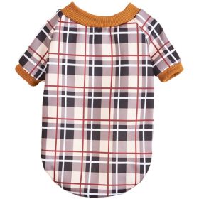 Warm Fleece Clothing Classic Plaid Patchwork Dog Hoodies (Type: BeigecheckXS)