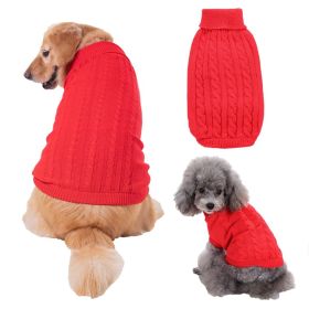 Dog Sweater Warm Pet Sweater Dog Sweaters for Small Dogs Medium Dogs Large Dogs Cute Knitted Classic Clothes Coat for Dog Puppy (Color: Red, Size: Small)