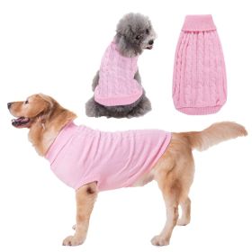 Dog Sweater Warm Pet Sweater Dog Sweaters for Small Dogs Medium Dogs Large Dogs Cute Knitted Classic Clothes Coat for Dog Puppy (Color: pink, Size: Medium)