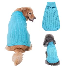 Dog Sweater Warm Pet Sweater Dog Sweaters for Small Dogs Medium Dogs Large Dogs Cute Knitted Classic Clothes Coat for Dog Puppy (Color: Blue, Size: Medium)