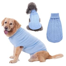 Dog Sweater Warm Pet Sweater Dog Sweaters for Small Dogs Medium Dogs Large Dogs Cute Knitted Classic Clothes Coat for Dog Puppy (Color: light blue, Size: Small)