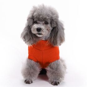 Dog Sweater Warm Pet Sweater Dog Sweaters for Small Dogs Medium Dogs Large Dogs Cute Knitted Classic Clothes Coat for Dog Puppy (Color: Orange, Size: X-Small)