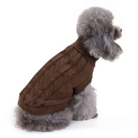 Dog Sweater Warm Pet Sweater Dog Sweaters for Small Dogs Medium Dogs Large Dogs Cute Knitted Classic Clothes Coat for Dog Puppy (Color: Brown, Size: X-Large)