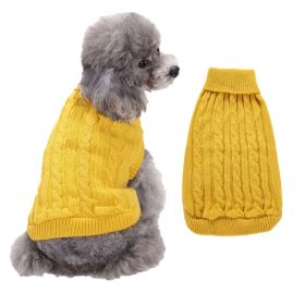 Dog Sweater Warm Pet Sweater Dog Sweaters for Small Dogs Medium Dogs Large Dogs Cute Knitted Classic Clothes Coat for Dog Puppy (Color: Yellow, Size: 3X-Large)