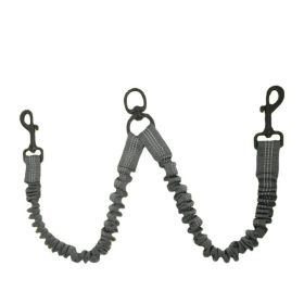 Dog Double-No-tangle Leash Coupler; Reflective Bungee Lead (Specification (L * W): 2.5*50cm, Colour: light Grey)