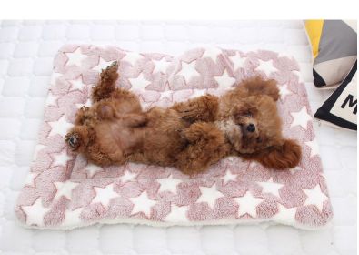 Dog house warm mattress cushion (Colour: Blue polar bear, Size: No.6 79*60cm)
