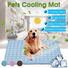 Cooling Summer Pad Mat For Dogs Sofa Breathable Washable (Color: mesh cloth blue, Size: XS 40x30 cm)