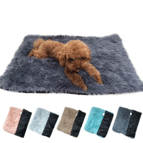 Soft Plush Sofa Cushion Warm & Breathable Large Dog Mat (Color: Blue, Size: L(50X70CM))