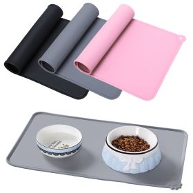 Silicone Dog Bowl Mat Non-Stick  Fountain Tray Placemat (Color: gray)