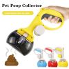 Pooper Scooper Portable Dog Feces Clip w/ Garbage Bag Collector