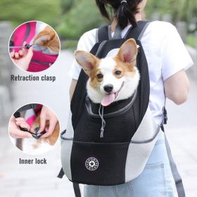 Backpack Carrier For Dogs Portable Travel Double Shoulder (Color: Black, Size: L for 10-13kg)