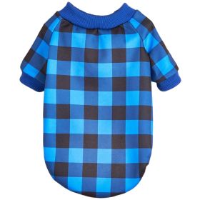 Warm Fleece Clothing Classic Plaid Patchwork Dog Hoodies (Type: BluecheckXS)