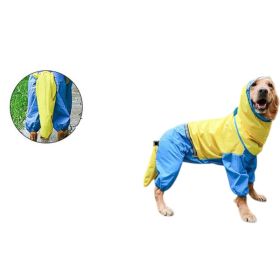 Four-Legged Waterproof All-Inclusive Raincoat for Pets (Size: BLUEYELLOW-4XL)