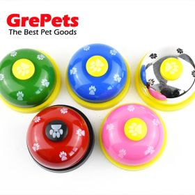 Dog training bell dog paw print bell ringer (Color: Yellow background [blue])
