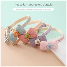 Lattice Korean Cartoon Dog Collar Bowknot Patch (Color: Orange, Size: 1*30cm)