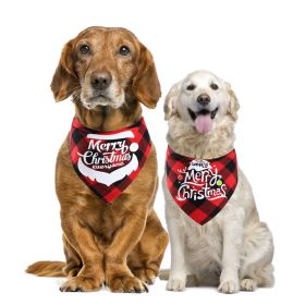 Christmas pet Dog Bandana and Collar; Bow Tie Dog Collar; 2pcs dog collar (Color: red+green(2pcs), Size: L fits neck circumference 25-48cm)