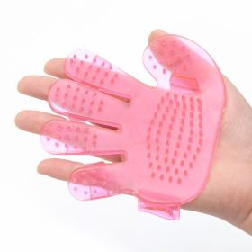 Palm Brush,Hand Shampoo Grooming Bath Massage Glove (Color: pink)