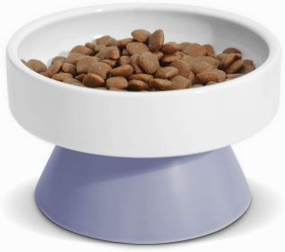 Tower Shaped Ceramic Dog Food Bowl (Color: Purple)