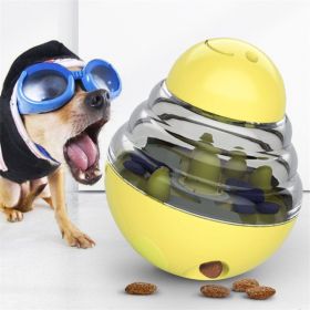 Ball Food Dispenser Training Interactive Slow Feed (Color: Yellow)