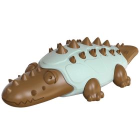 Rubber Kong Dog Toy Toothbrush Teeth Cleaning Brushing (Color: Crocodile Coffee)
