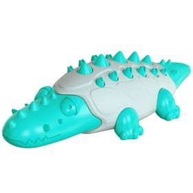 Rubber Kong Dog Toy Toothbrush Teeth Cleaning Brushing (Color: Crocodile Blue)